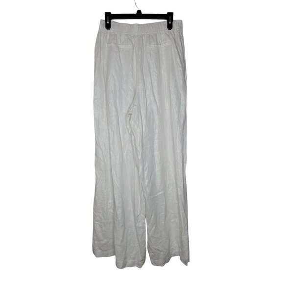 House of Harlow Linen Blend Wide Leg Dress Pants Silky Shimmer Office Siren - Picture 2 of 8